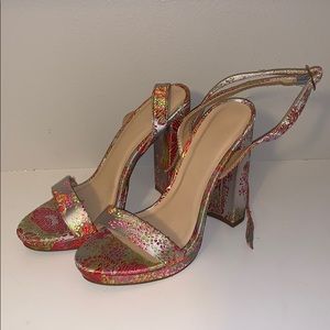 Floral Wrap Around Heels